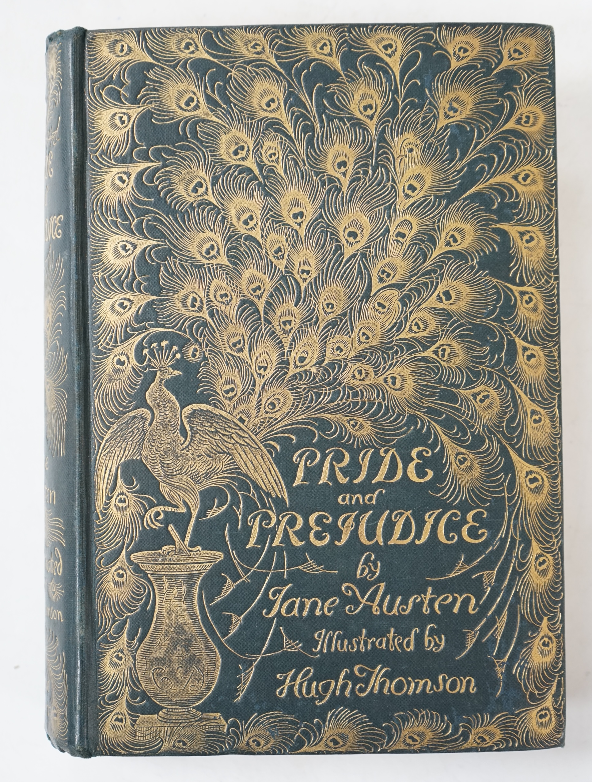 Austen, Jane - Pride and Prejudice....with a preface by George Saintsbury....decorated title, frontispiece and many text illus. and decorations (by Hugh Thomson); original dark green cloth, gilt lettered and with the gil